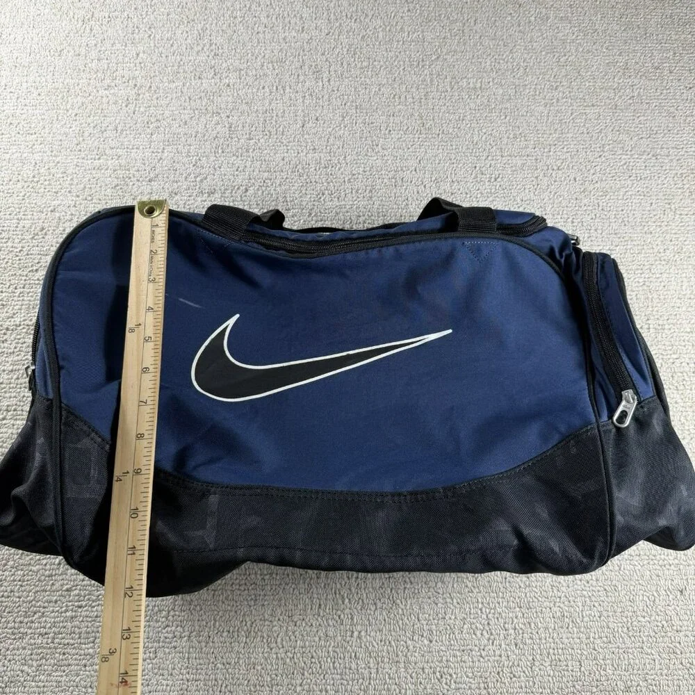 Nike Brasilia Large Logo Gym Duffel Bag Blue Black